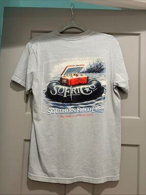 Southern Fried Cotton Light Gray Tee with Red Boat Graphic